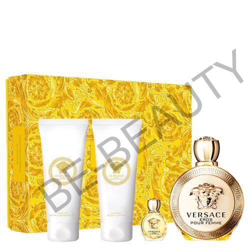 Versace Eros Pour Femme EDP 100 ml + telové mlieko 100 ml + sprchový gél 100 ml + kabelka darčeková sada