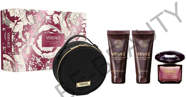 Versace Crystal Noir EDP 90 ml + sprchový gél 100 ml + telové mlieko 100 ml + kozmetická taštička darčeková sada