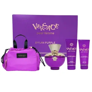 Versace Dylan Purple Pour Femme EDP pre ženy 100 ml + sprchový gel 100 ml + telové mlieko 100 ml + kozmetická taška darčeková sada