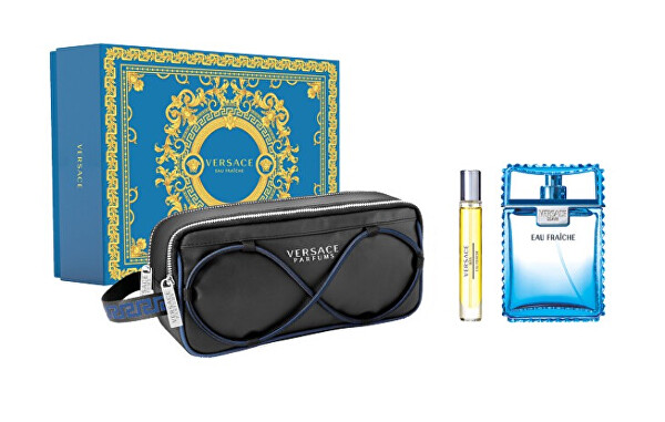 Versace Man Eau Fraiche, Darčeková sada, Pánska vôňa, toaletná voda 100ml + toaletná voda 10ml + kozmetická taška