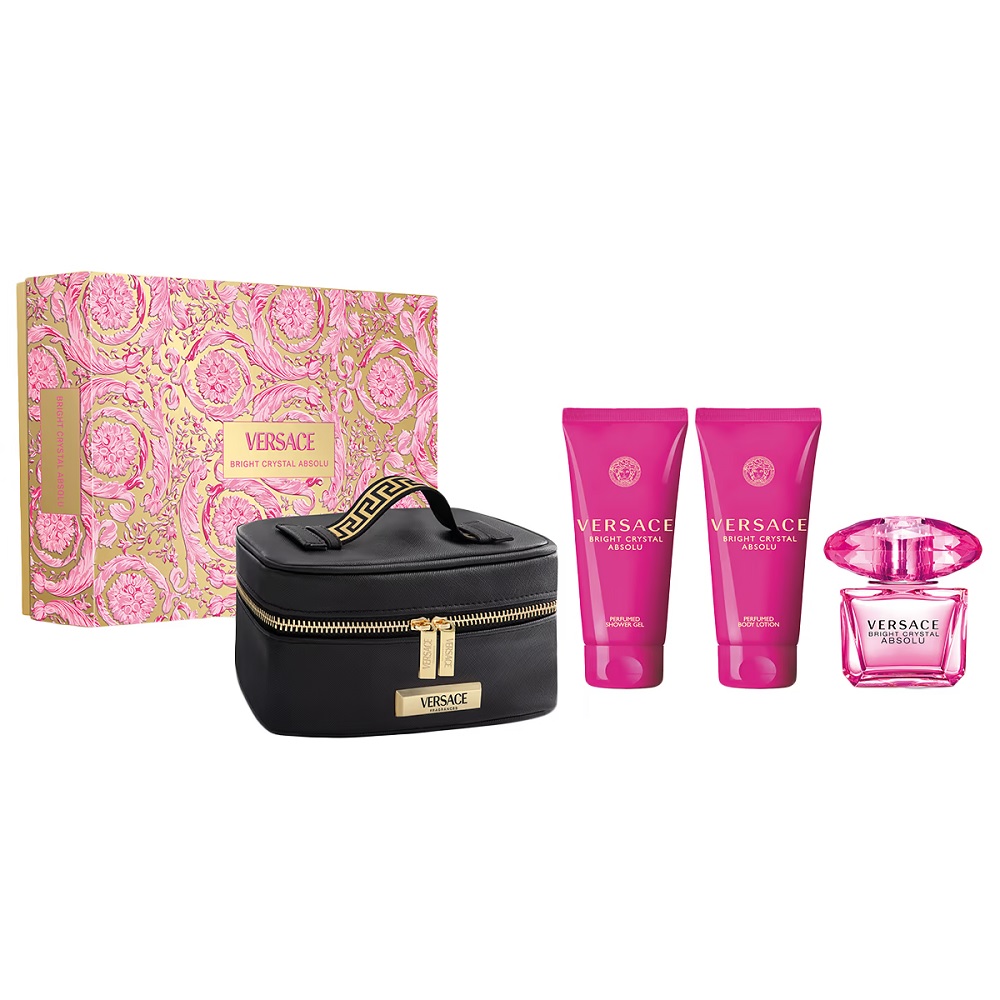 Versace Bright Crystal Absolu - EDP 90 ml + telové mlieko 100 ml + sprchový gel 100 ml + kosmetický kufřík
