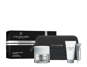 Shiseido Men denný krém 50 ml + čistiaca pena na tvár 30 ml + ľahký očný krém 5 ml + kozmetická taštička 1 ks kozmetická sada