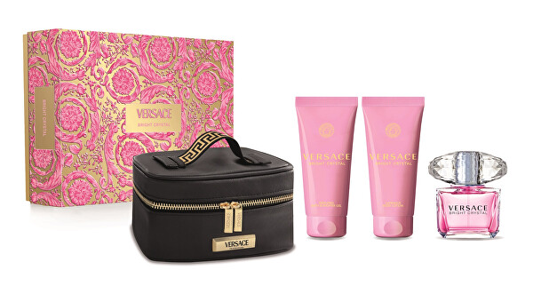Versace Bright Crystal sprchový gél 100 ml + telový krém 100 ml + EDT 90 ml + kozmetická taška darčeková sada
