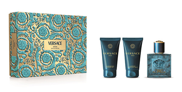 Versace Eros EDP 50 ml + balzam po holení 50 ml + sprchový a kúpeľový gél 50 ml