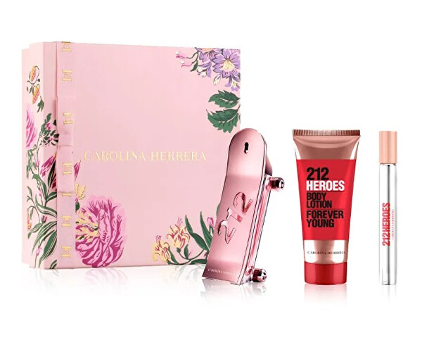 Carolina Herrera 212 Heroes Femme - EDP 80 ml + telové mlieko 100 ml + EDP 10 ml (roll-on)