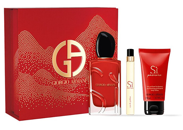 Giorgio Armani Sì Passione Darčeková sada, parfémovaná voda 100ml + telové mlieko 50ml + parfémovaná voda 10ml