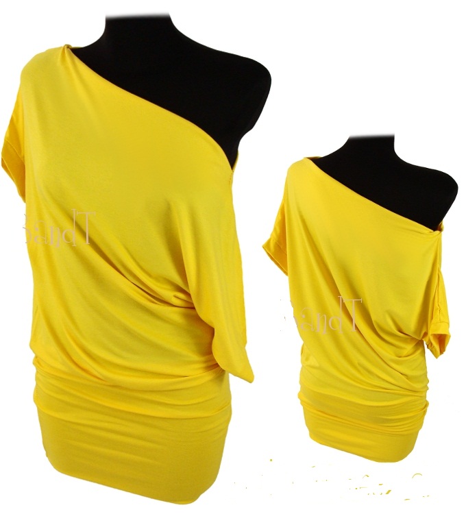 Tunika s krátkym rukávom Žltá