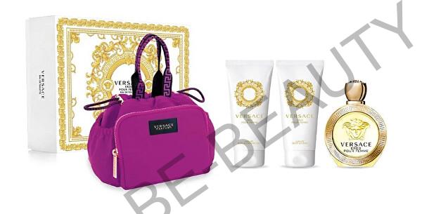 Versace Eros Pour Femme - EDT 100 ml + sprchový gel 100 ml + telové mlieko 100 ml + kosmetická taštička