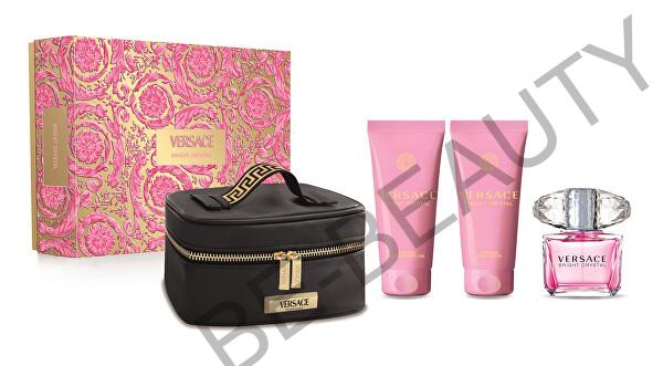 Versace Bright Crystal sprchový gél 100 ml + telový krém 100 ml + EDT 90 ml + kozmetická taška darčeková sada