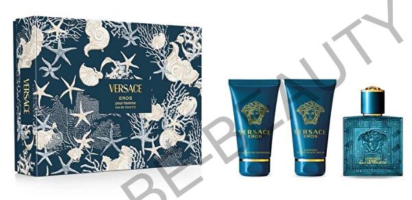 Versace Eros EDT 50 ml + sprchový gél 50 ml + balzam po holení 50 ml darčeková sada