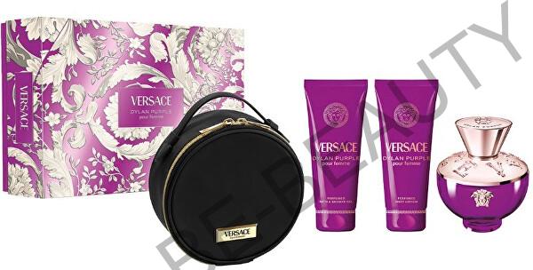 Versace Dylan Purple - EDP 100 ml + telové mlieko 100 ml + sprchový gél 100 ml + kozmetická taštička (čierna)