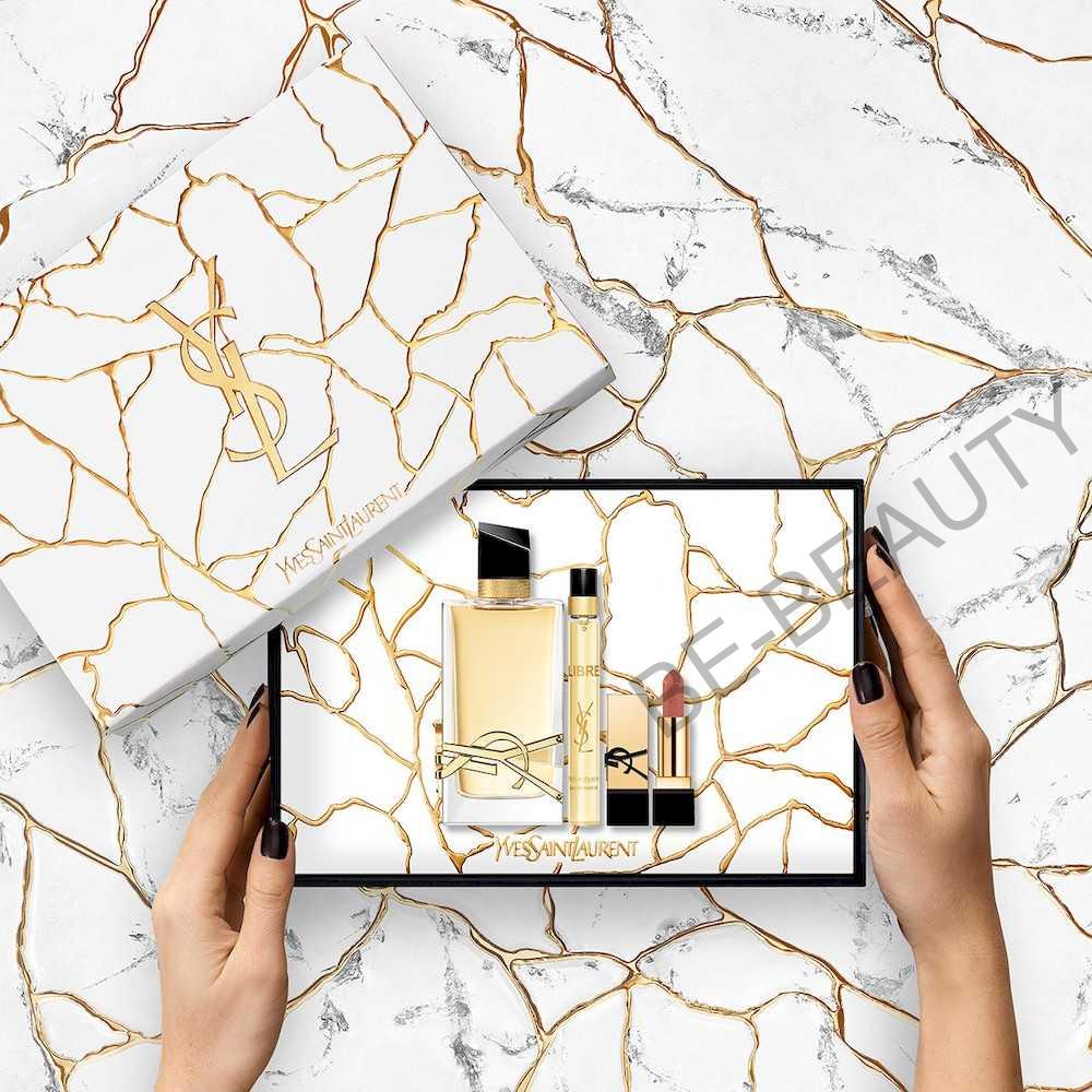 Yves Saint Laurent Libre Set: Parfumovaná voda 90ml + Parfumovaná voda 10ml + Rúž 1,3g pre ženy